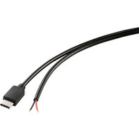Tru Components - Strom-Kabel Raspberry Pi® [1x usb-c® Stecker - 1x offene Kabelenden] 1.00 m Schwarz von TRU Components