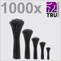Tru Components - TC-12888560 T24CA072 Kabelbinder 3.6 mm Schwarz UV-stabilisiert 1000 St. von TRU Components