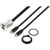 Tru Components - usb-c® (3.1) 2x Buchse/Stecker 1 m Kabel silber TC-13376316 Inhalt: 1 St. von TRU Components
