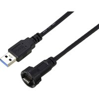 Tru Components - usb-c® 3.0 Stecker auf usb Stecker IP67 (Gewinde) Kabel 0,5 m TC-E10T-MT3-MWA/MU3-NWA-0.5PV-S Wasse von TRU Components