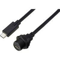Tru Components - usb-c® 3.1 Stecker auf Buchse IP67 (Gewinde) Kabel 0,5 m TC-E10T-FT3.1-PWF/MT3.1-NWA-0.5PV-S Wasser von TRU Components