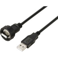 Tru Components - usb 2.0-Kabel mit USB-A-Stecker auf IP67-USB-A-Stecker, 0,5 m TC-E13T-MU2-MWA/NWA-0.5PV-S Wasserdic von TRU Components