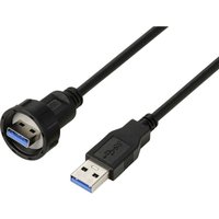 Tru Components - usb 3.0-Stecker auf Stecker, IP67 (Gewinde), Kabel 0,5 m TC-E13T-MU3-MWA/NWA-0.5PV-S Wasserdichtes von TRU Components