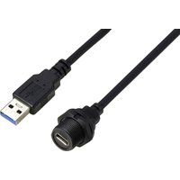 Tru Components - usb-c® 3.0 Buchse auf Stecker IP67 (Gewinde) Kabel 0,5 m TC-E10T-FT3-PWF/MU3-NWA-0.5PV-S Wasserdich von TRU Components