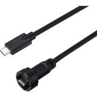 Tru Components - usb-c® 3.1 Stecker auf Stecker IP67 (Gewinde) Kabel 0,5 m TC-E10T-MT3.1-MWA/NWA-0.5PV-S Wasserdicht von TRU Components