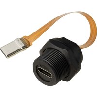 Tru Components - usb-c® Buchse/Stecker fpc Flachkabel 3.1 Geschwindigkeit (mit Gewinde) Kabel 0,1 m TC-E10T-FT3.1-PW von TRU Components