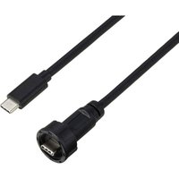 Tru Components - usb Typ-C® 3.0 Stecker auf Stecker IP67 (Gewinde) Kabel 0,5 m TC-E10T-MT3-MWA/NWA-0.5PV-S Wasserdic von TRU Components