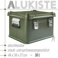 Aluminium Box mit Deckel Grün Alu Kiste Box Alukiste 30 Liter Transportbox Metallbox Alu Aufbewahrungsbox Boxen Abschliessbar Metallkiste Trucky von TRUCKY