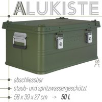 Aluminium Box mit Deckel Grün Alu Kiste Box Alukiste 50 Liter Transportbox Metallbox Alu Aufbewahrungsbox Boxen Abschliessbar Metallkiste Trucky von TRUCKY