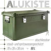 Aluminium Box mit Deckel Grün Alu Kiste Box Alukiste 90 Liter Transportbox Metallbox Alu Aufbewahrungsbox Boxen Abschliessbar Metallkiste Trucky von TRUCKY