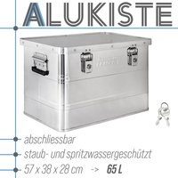 Aluminium Box mit Deckel Silber Alu Kiste Box Alukiste 65 Liter Transportbox Metallbox Alu Aufbewahrungsbox Boxen Abschliessbar Metallkiste Trucky von TRUCKY