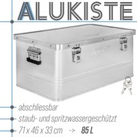 Aluminium Box mit Deckel Silber Alu Kiste Box Alukiste 85 Liter Transportbox Metallbox Alu Aufbewahrungsbox Boxen Abschliessbar Metallkiste Trucky von TRUCKY