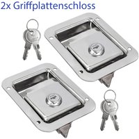 2x Ersatz Schloss Türschloss für Truckbox Deichselbox Außenschloss Griffplattenschloss Latch Lock Edelstahl Abschließbar Trucky von TRUCKY