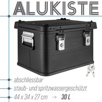Aluminium Box mit Deckel Schwarz Alu Kiste Box Alukiste 30 Liter Transportbox Metallbox Alu Aufbewahrungsbox Boxen Abschliessbar Metallkiste Trucky von TRUCKY