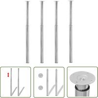 The Living Store Teleskopische Tischbeine 4 Stk. Chrom 710 - 1100 mm - Teleskop Tischbeine - Chrom Tischbeine - Höhenverstellbar Tischbeine - Robuste von TRUE DEAL