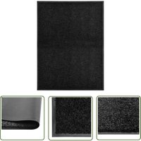 True Deal - The Living Store Fußmatte Waschbar Schwarz 90x120 cm - Schwarze Fußmatte - Innenraummatte - Outdoormatte - Türmatte - Wasserdichte Matte von TRUE DEAL