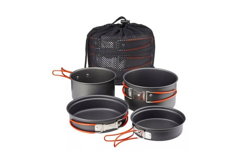 TRUE NORTH Topf-Set Kochgeschirr Camping 4 Stück / 2 Stück Aluminium, (4-tlg) von TRUE NORTH