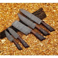 Handgeschmiedetes Damast-Kochmesser-Set Von 5 Grillmesser Küchenmesser Geschenk Für Sie Valentinsgeschenk Campingmesser Ihn Groomsmen Sm von TRUEDEMASCUS