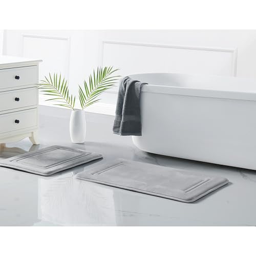 TRULY CALM HOME FOR HEALTH Badteppich-Set aus Memory-Schaum, Polyester, Hellgrau, 17 x 24 von TRULY CALM HOME FOR HEALTH