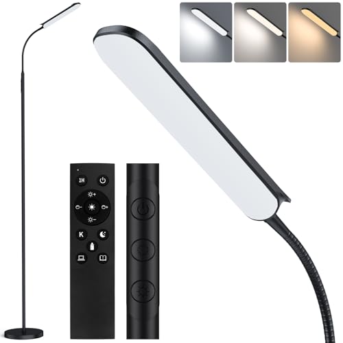 TRUMPETS 18W Stehlampe LED Dimmbar 2000LM mit Fernbedienung Unendliche Farbtemperatur & lineare Leuchtdichte, 360° Flexibler Schwanenhals,1 Hour Timer, floor lamp für Wohnzimmer Schlafzimmer (18W-B1) TRUMPETS 18W Stehlampe LED Dimmbar 2000LM mit Fernbedienung Unendliche Farbtemperatur & lineare Leuchtdichte, 360° Flexibler Schwanenhals,1 Hour Timer, floor lamp für Wohnzimmer Schlafzimmer (18W-B1) von TRUMPETS