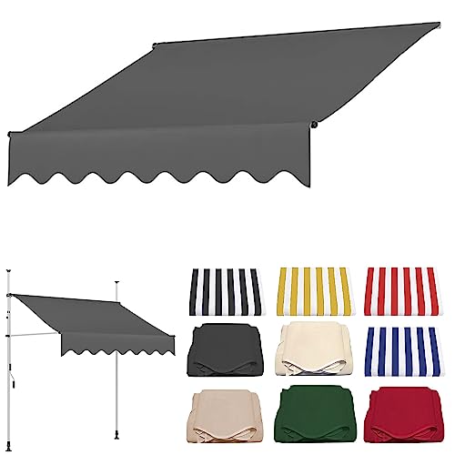 Ersatzstoff für Außenmarkise, Fenstermarkise, Terrassenmarkise, UV Schutz, Wasserdicht, Große Auswahl an Farben und Größen, Rahmen Nicht im Lieferumfang Enthalten ( Color : Grau , Size : 2M/78.7IN ) von TRUNXUCL