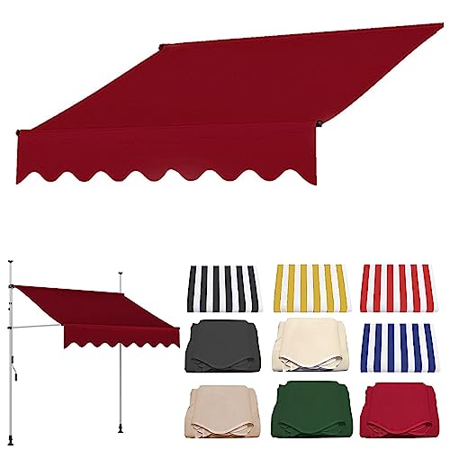 Ersatzstoff für Außenmarkise, Fenstermarkise, Terrassenmarkise, UV Schutz, Wasserdicht, Große Auswahl an Farben und Größen, Rahmen Nicht im Lieferumfang Enthalten ( Color : Red , Size : 2.5M/98.4IN ) von TRUNXUCL