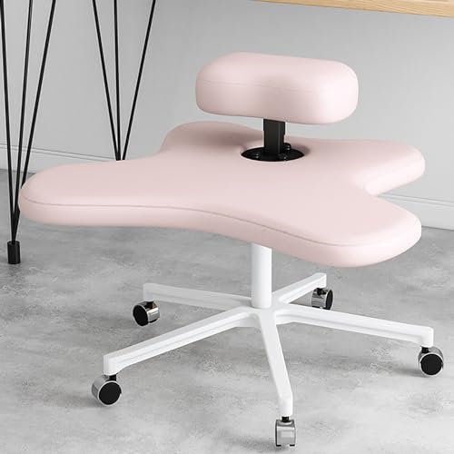 TRUNXUCL Kniestuhl Ergonomisch, Cross Legged Office Chair Höhenverstellbarer, Kniehocker mit Gekreuzten Beinen für Zuhause und Büro, Zur Verbesserung und Anpassung der Sitzhaltung (Color : Pink) von TRUNXUCL