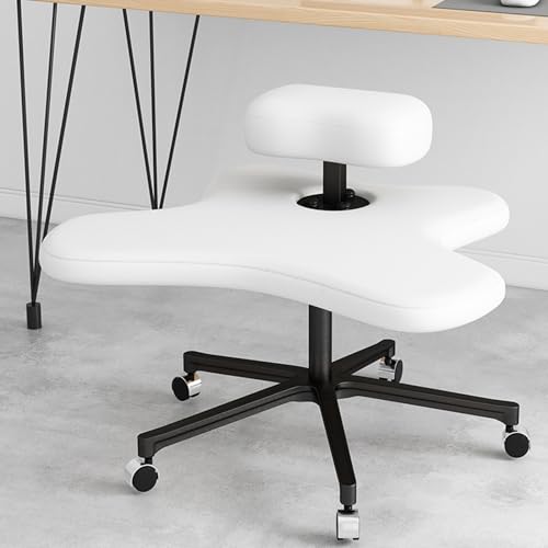 TRUNXUCL Kniestuhl Meditation Chair, Kniestuhl Ergonomisch Kniehocker, Büromöbel for Kleine Räume Criss Cross Chair (Color : White-B) von TRUNXUCL