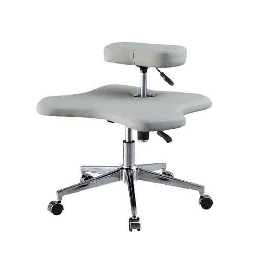 TRUNXUCL Kniestuhl mit Gekreuzten Beinen, Meditationsstuhl, Heimbüro Schreibtischstuhl, Ergonomischer, Haltungskorrigierender Sitz mit Höhenverstellung (Color : Gray-A) von TRUNXUCL