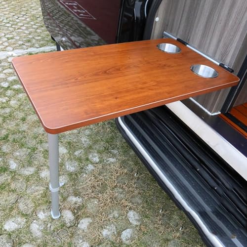 TRUNXUCL Wandklapptisch Wohnmobil Tisch mit Höhenverstellbaren Tischbeinen, Klapptisch Wand, Schwimmender Wandtisch für Wohnmobilanhänger (Color : Brown) von TRUNXUCL