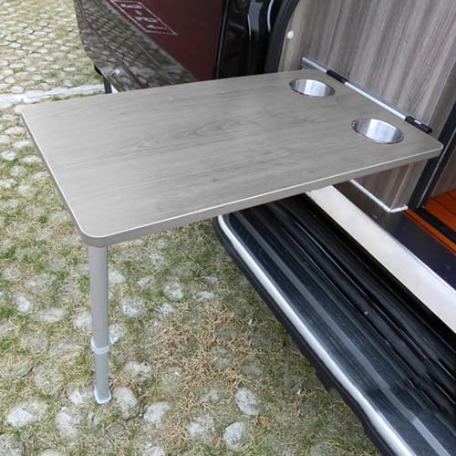 TRUNXUCL Wandklapptisch Wohnmobil Tisch mit Höhenverstellbaren Tischbeinen, Klapptisch Wand, Schwimmender Wandtisch für Wohnmobilanhänger (Color : Grau) von TRUNXUCL