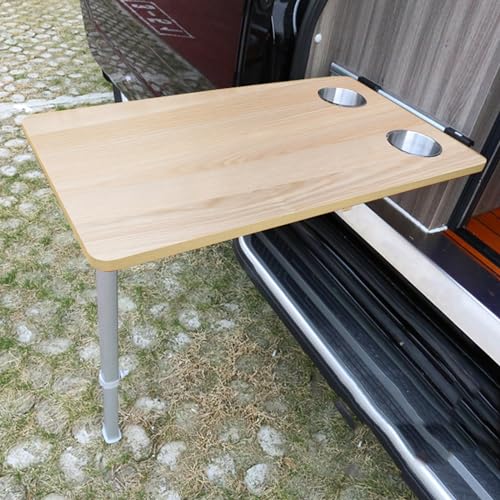 TRUNXUCL Wandklapptisch Wohnmobil Tisch mit Höhenverstellbaren Tischbeinen, Klapptisch Wand, Schwimmender Wandtisch für Wohnmobilanhänger (Color : Natural) von TRUNXUCL