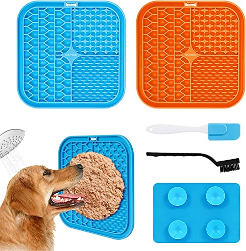 Leckmatte Hund, 2Pcs Leckmatte für Hunde & Silikonspatel + Bürste, Hunde Leckmatte mit Starker Saugnapf, Hunde leckmatte für Hundebaden, Trainieren Hundeleckerli Katzenfutter, BPA-Frei Leckmatte Hund, 2Pcs Leckmatte für Hunde & Silikonspatel + Bürste, Hunde Leckmatte mit Starker Saugnapf, Hunde leckmatte für Hundebaden, Trainieren Hundeleckerli Katzenfutter, BPA-Frei von TRUSBEE