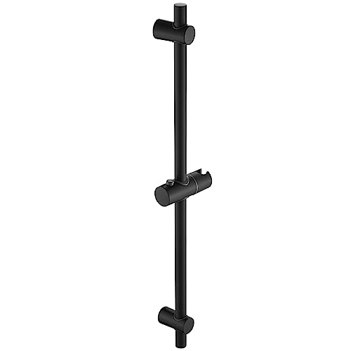 TRUSTLIFE Edelstahl Duschstange 68cm schwarz- Brausestange mit 360°drehbarer und verstellbarer Duschkopfhalterung Wandstange variabel, passen zu bestehenden Bohrlöcher 68 x 2,2cm (Optik matt) von TRUSTLIFE