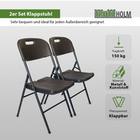 Trutzholm - 2er Set Klappstuhl grau Holzoptik Gartenstuhl Campingstuhl Balkonstuhl von TRUTZHOLM