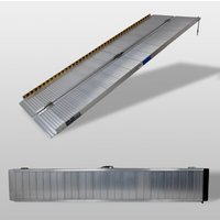 Trutzholm ® - trutzholm Rollstuhlrampe klappbar 213 cm Traglast 272 kg Alu grau geriffelt Auffahrrampe - silber von TRUTZHOLM