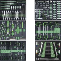 6 x Werkstattwageneinlagen 520 x 400 mm bestückt mit 254 Teilen Chrom-Vanadium Werkzeug grün 6 x Werkstattwageneinlagen 520 x 400 mm bestückt mit 254 Teilen Chrom-Vanadium Werkzeug grün von BAUMARKTPLUS