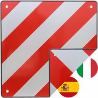 Trutzholm ® - Warntafel Italien und Spanien 2 in 1 50 x 50 cm rot weiß Reflektierendes Warnschild von TRUTZHOLM