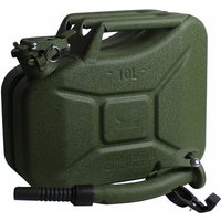 1x Benzinkanister Kraftstoffkanister Metall 10 Liter Hammerschlag Olivgrün inkl. Ausgießer + Halter 1x Benzinkanister Kraftstoffkanister Metall 10 Liter Hammerschlag Olivgrün inkl. Ausgießer + Halter von TRUTZHOLM