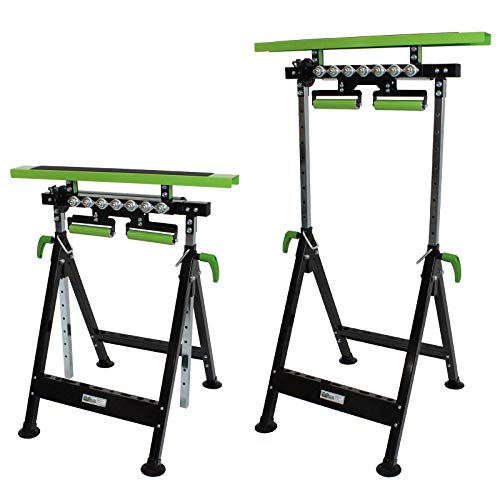 2 X Multifunktions-Arbeitsbock Rollenbock höhenverstellbar Klappbock V-Rollen klappbar 200 kg Werktisch 4 in 1 von TRUTZHOLM