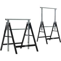 Trutzholm ® - 2 x Arbeitsbock 7-fach höhenverstellbar bis 400 kg Stahl lackiert schwarz Klappbock Gerüstbock von TRUTZHOLM