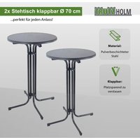 2x Stehtisch klappbar Ø 70 cm Höhe 110 cm Stahl Gastrotisch Partytisch Bistrotisch Gartentisch 2x Stehtisch klappbar Ø 70 cm Höhe 110 cm Stahl Gastrotisch Partytisch Bistrotisch Gartentisch von TRUTZHOLM