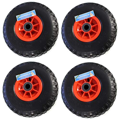 4x TRUTZHOLM Sackkarrenrad pannensicher 260x85 mm 3.00-4 PU Sackkarre Ersatzrad Rad Reifen von TRUTZHOLM