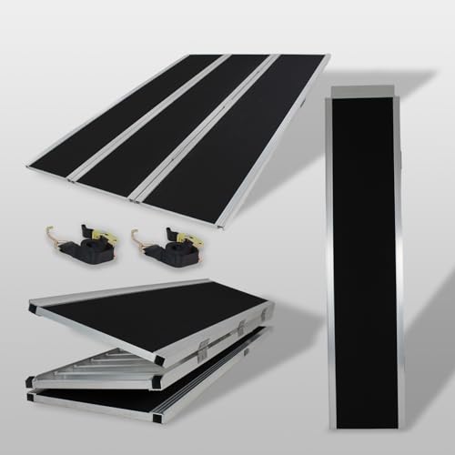 DREIBREIT by TRUTZHOLM 3-Fach Auffahrrampe klappbar 175cm Tragkraft 1020kg Alu grau schwarz beschichtet Verladerampe Rampe von TRUTZHOLM