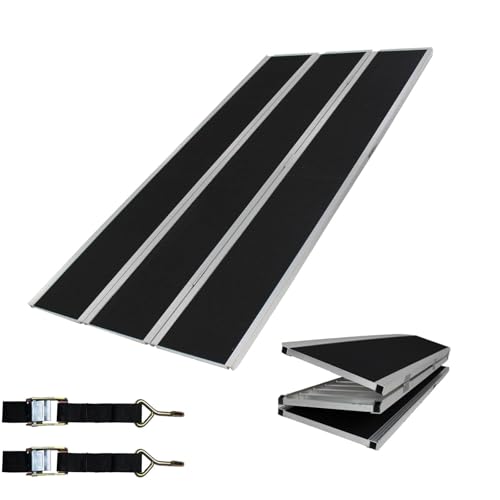 DREIBREIT by TRUTZHOLM Alu Auffahrrampe 255 cm extra lang 2-Fach klappbar Tragkraft 1020 kg Alu beschichtet von TRUTZHOLM