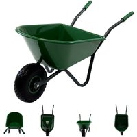 Kinderschubkarre uni dunkelgrün 40 kg 20L Kunststoffwanne Vollgummirad Schiebkarre Gartenkarre von TRUTZHOLM