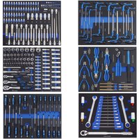 Profi Werkstattwagen Einlagen blau Werkzeugeinlagen 520x400mm bestückt 6 Stück von TRUTZHOLM