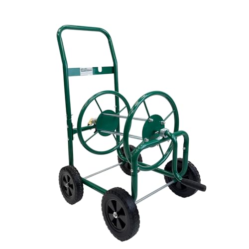 Schlauchwagen Basic 4 Räder 95,5 x 58 cm Stahl, für 50 m Gartenschlauch 3/4" Anschluß grün von TRUTZHOLM