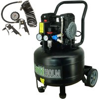 Silent Flüsterkompressor 36L vertikal Kompressor leise 900 W, 62dB, 8 bar inkl. Zubehör von TRUTZHOLM