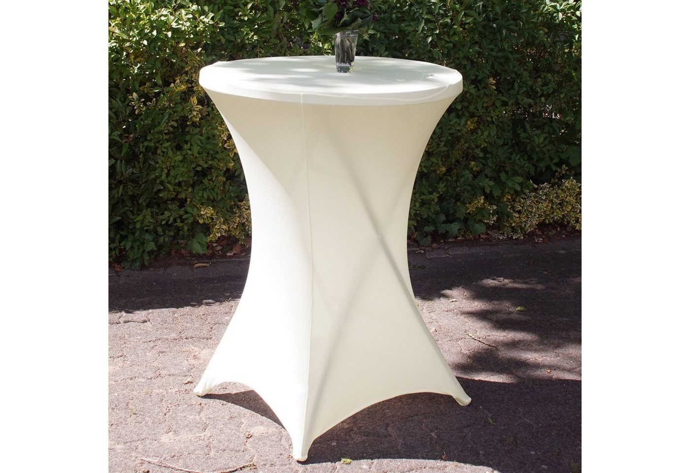 Stehtischhusse 5er Set Stehtischhusse Stretch beige Partytisch Bistrotisch 80cm, TRUTZHOLM von TRUTZHOLM